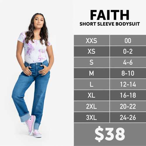 Faith Body Suit Size Chart